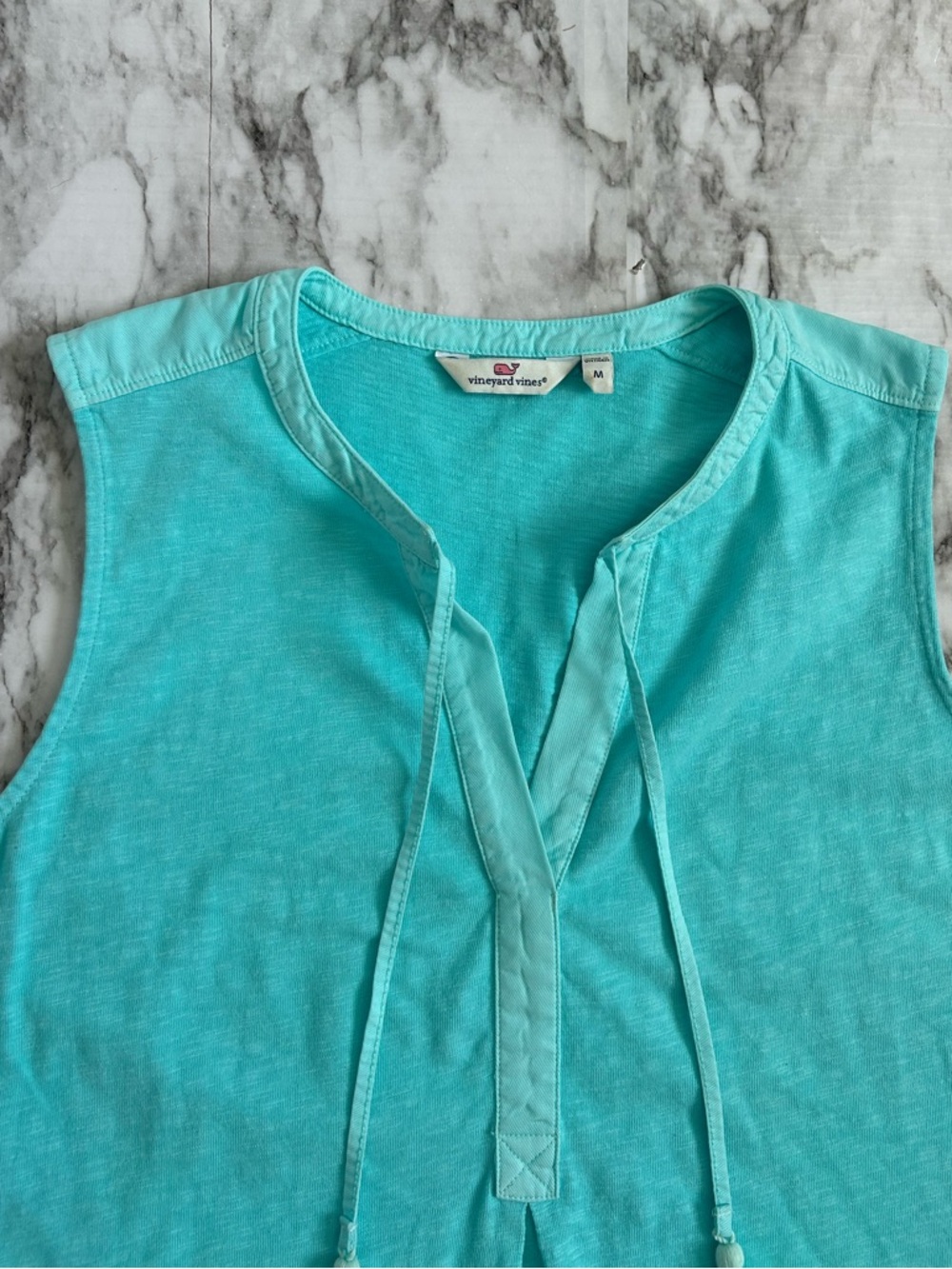 Vineyard Vines | women’s size medium turquoise Dress with tassels - Picture 2 of 8